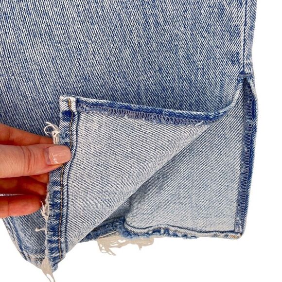 Abercrombie & Fitch 90s Straight Ultra‎ High Rise Jeans Women's 32/14S Slit Hems - Picture 3 of 7